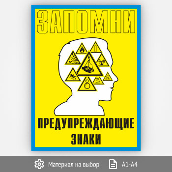 Плакат «Предупреждающие знаки» (Агит-20, 1 лист)